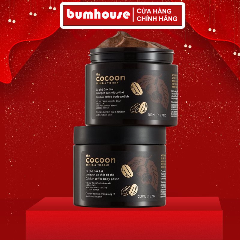Tẩy da chết cơ thể cà phê Đắk Lắk Cocoon cho làn da mềm mại và rạng rỡ 200ml