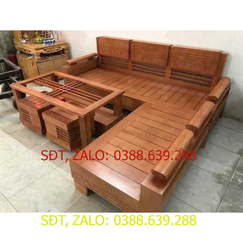 Bàn ghế phòng khách làm bằng gỗ sồi 100% .