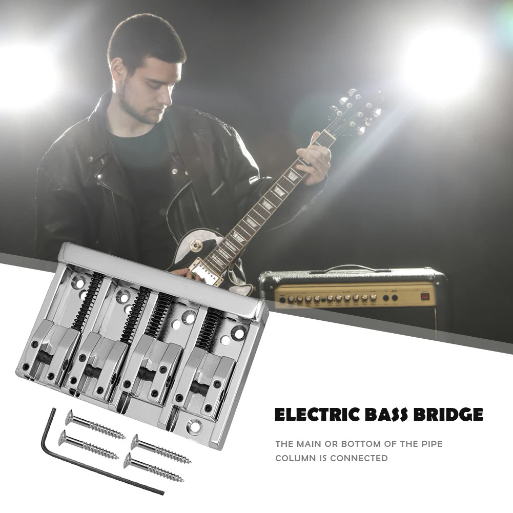 4 dây Bass cố định cầu cơ thể hoặc dưới thông qua điện bass cầu cổ điển Bass Guitar phụ kiện với công cụ thiết lập