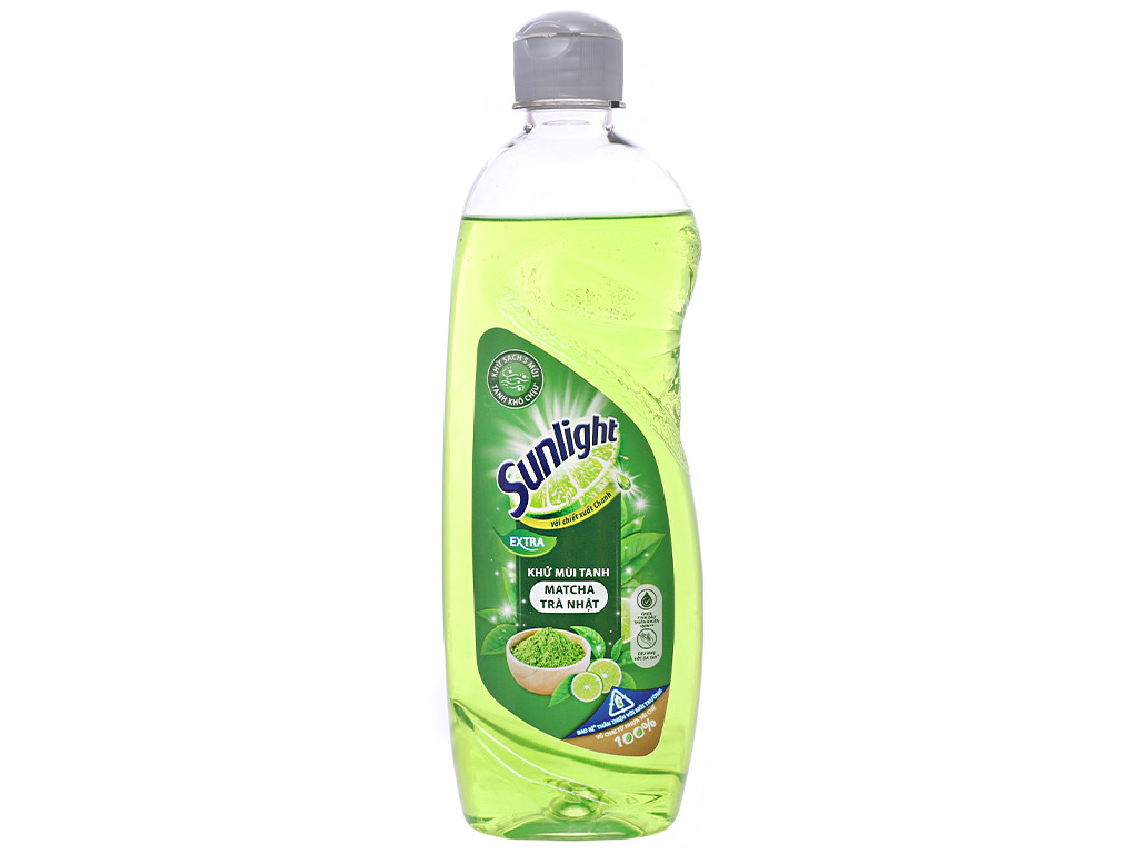Nước rửa chén Sunlight Extra trà xanh matcha Nhật Bản chai 386ml - NRCSLETXMNB386