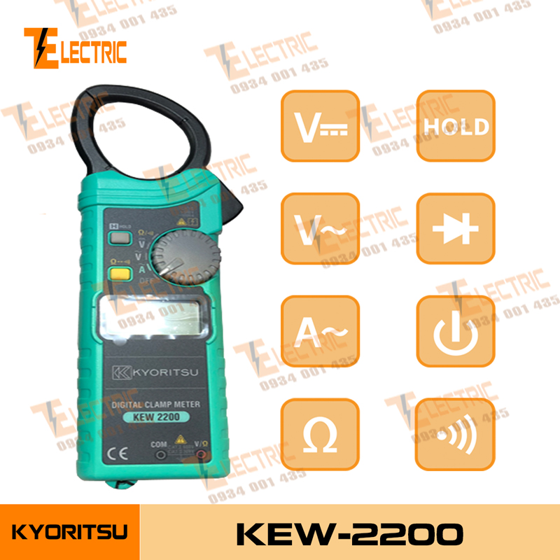 Ampe kìm kyoritsu 2200 đo điện đo dòng điện ac 1000a kewsnap 2200