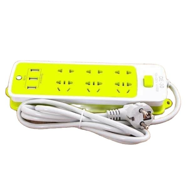 Ổ Cắm Điện Xanh 9 Cổng - Ổ cắm điện đa năng có cổng USB