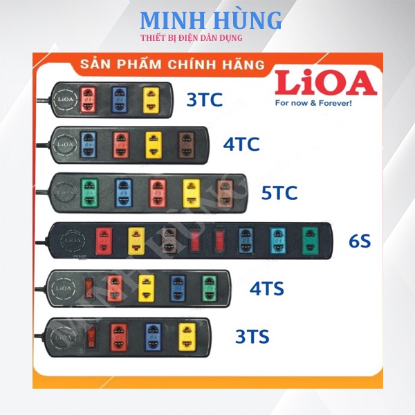 Ổ cắm điện lioa - ổ cắm điện 3 lỗ - 4 lỗ - 6 lỗ dài 3m/5m
