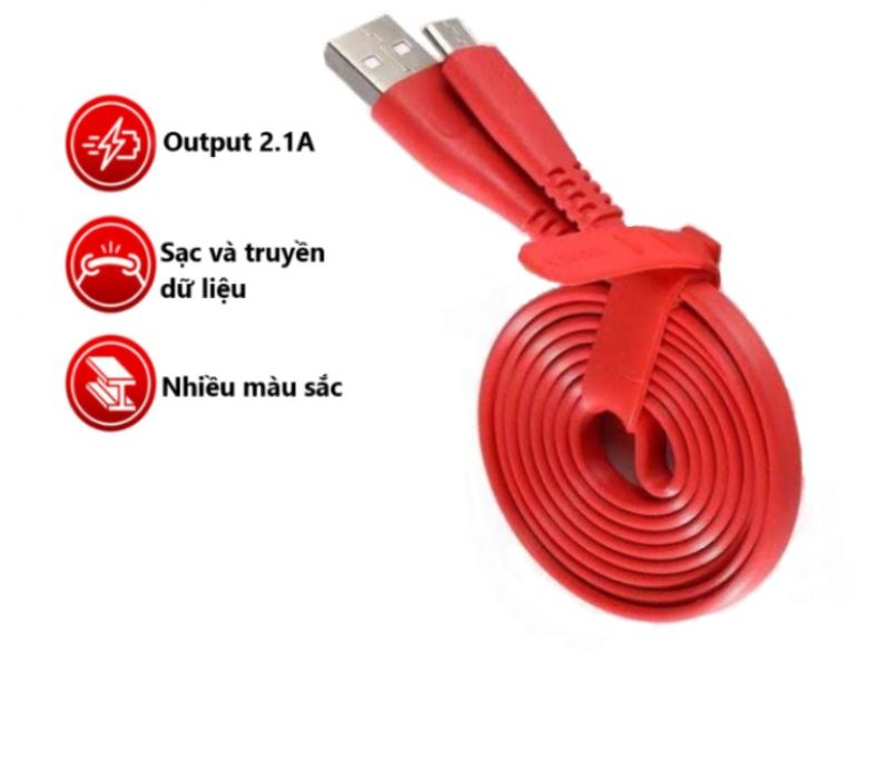 Cáp sạc micro usb vivan 100cm chống rối chống đứt gãy bảo hành chính hãng 1 đổi 1 - csm100