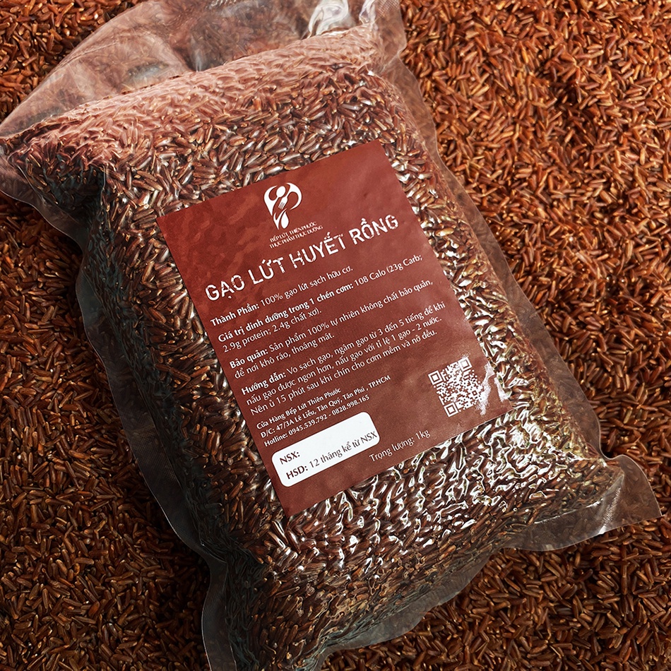 Gạo Lứt Huyết Rồng 1KG - Gạo Lứt THIÊN PHƯỚC Hút Chân Không Cao Cấp