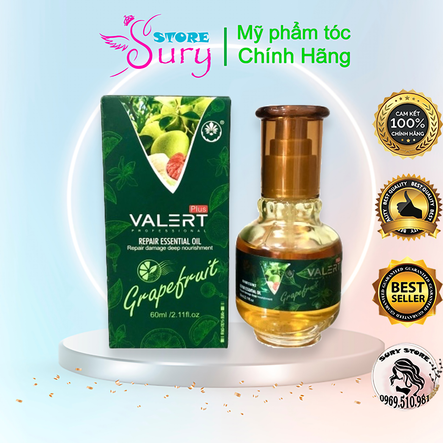 Tinh Dầu Dưỡng Tóc Bưởi Grapefruit 60ml Ngăn Rụng Tóc Phục Hồi Tóc Hư tổn