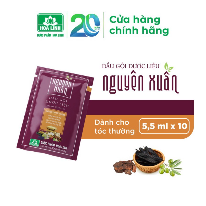 [HCM]✔️SALE KHỦNG✔️ Dầu gội .d.ư.ợ.c. liệu Nguyên Xuân dành cho tóc thường - dây 10 gói x 55ml