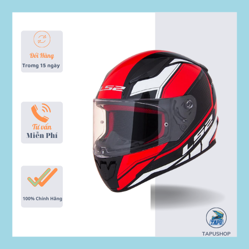 Mũ bảo hiểm fullface ls2 ff353 rapid trắng đỏ
