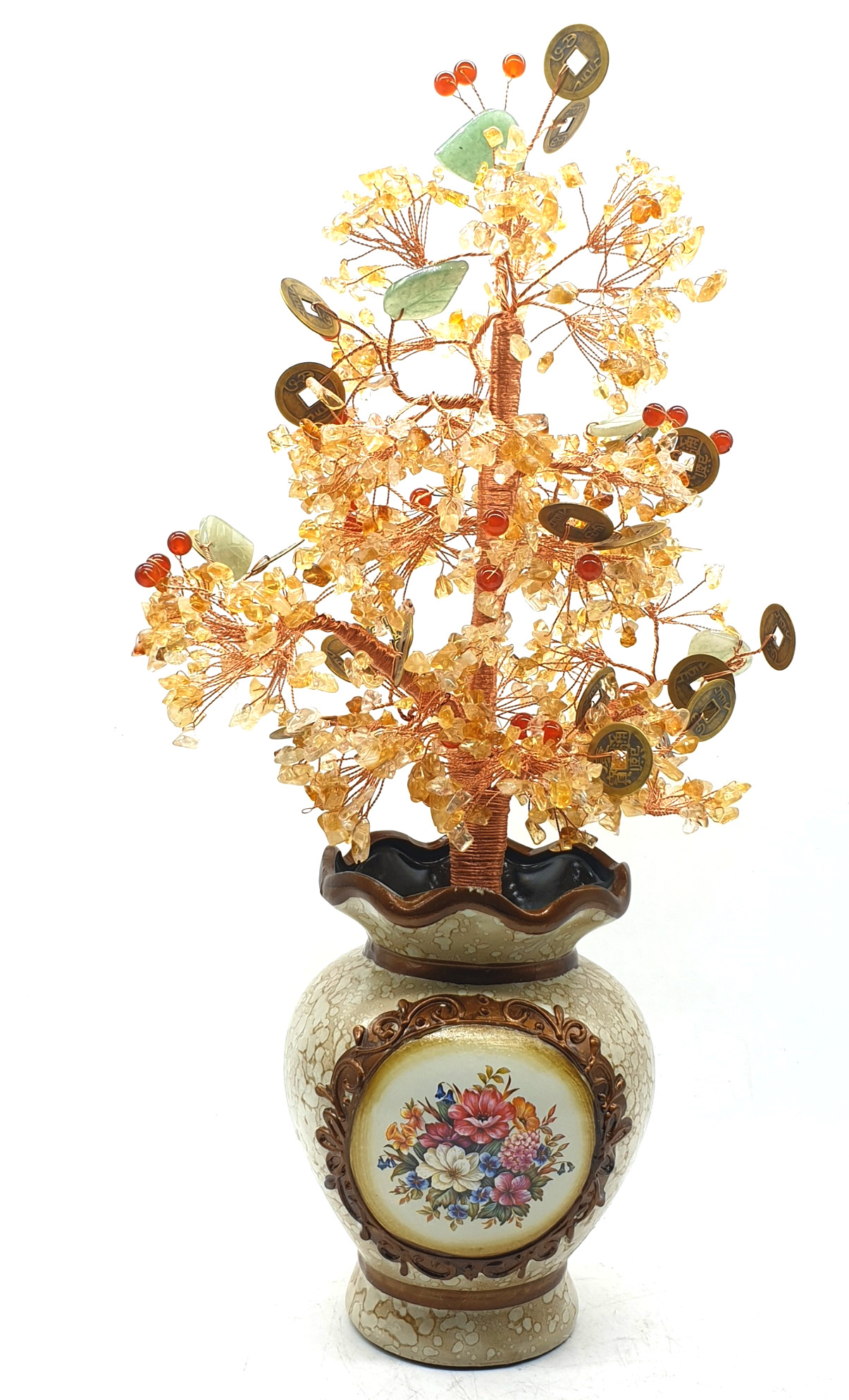 Bình cây đá thạch anh tài bảo 45cm