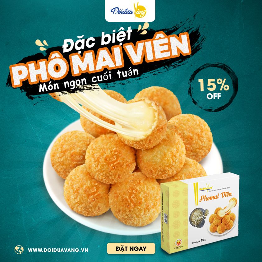 Phô mai viên Đôi Đũa Vàng 300g nhân Mozzarella tan chảy béo ngậy - Giao nhanh Hà Nội và Hồ Chí Minh