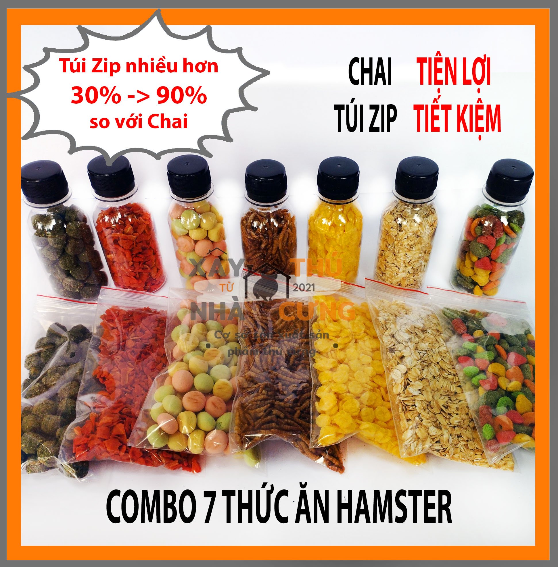 Combo 7 loại thức ăn cho hamster và thú cưng