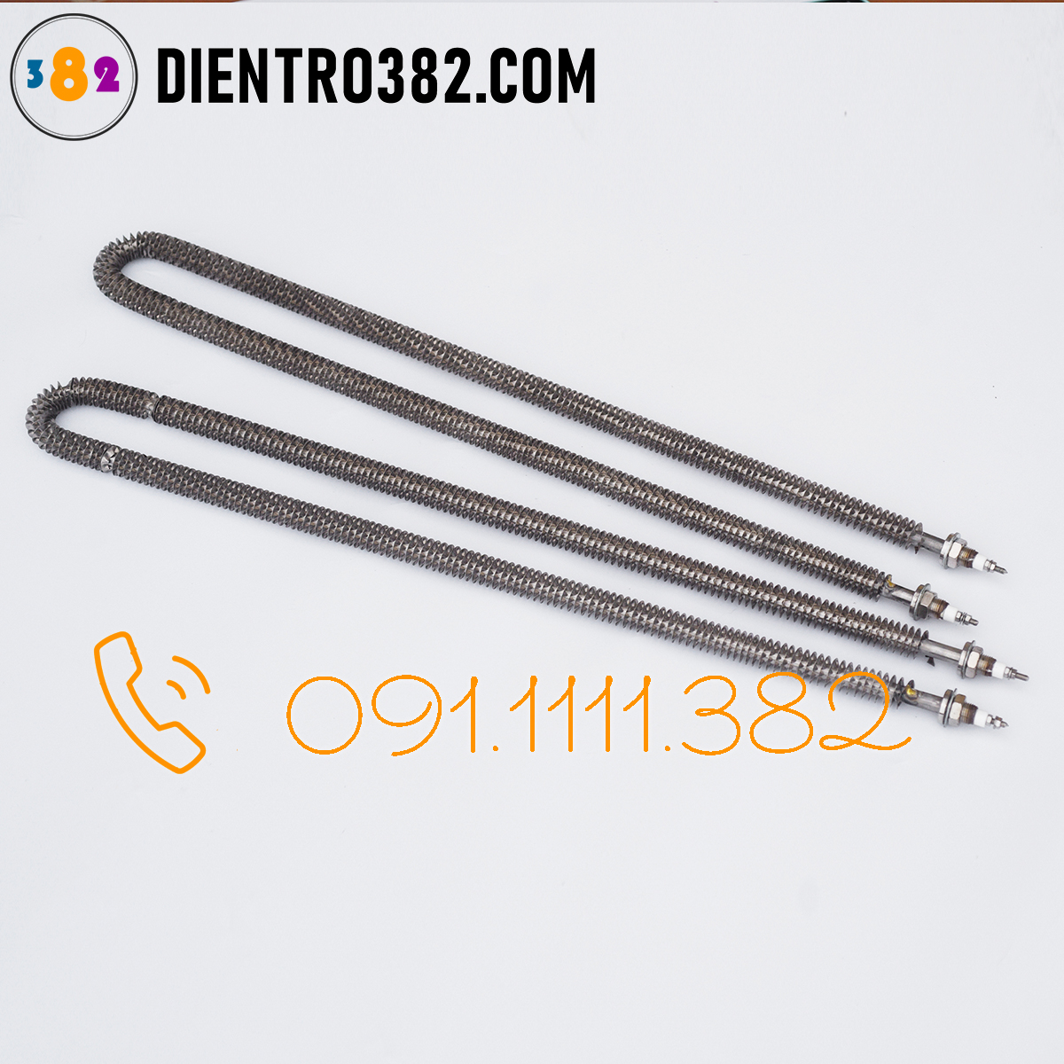 U sấy 60cm công suất 2kw, 2,5kw, 3kw, Điện trở sấy khô chữ U dài 60cm có cánh tản nhiệt chất liệu inox - Điện trở 382