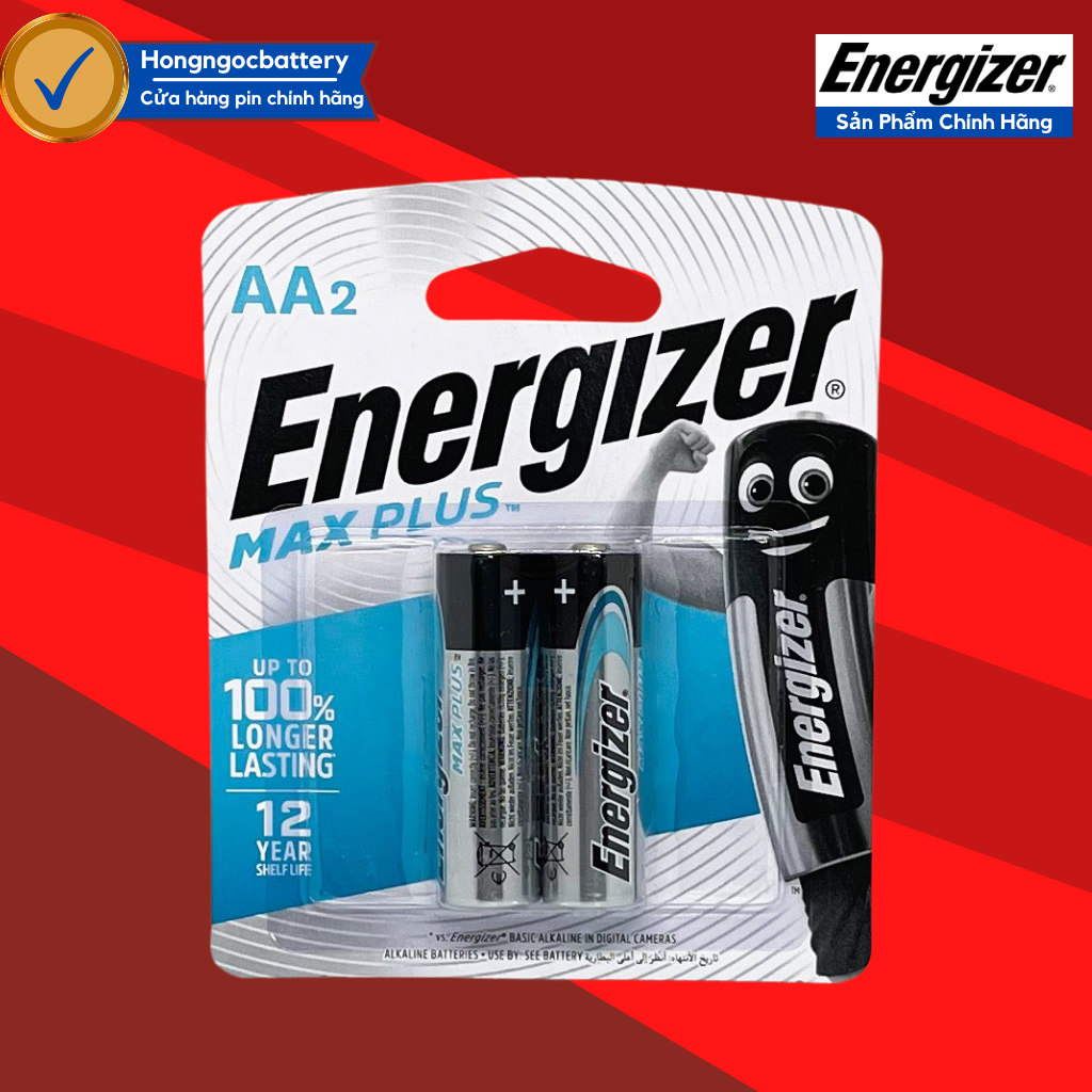 Vỉ 2 viên pin aa , aaa energizer maxplus 1,5v siêu bền bỉ - hàng chính hãng
