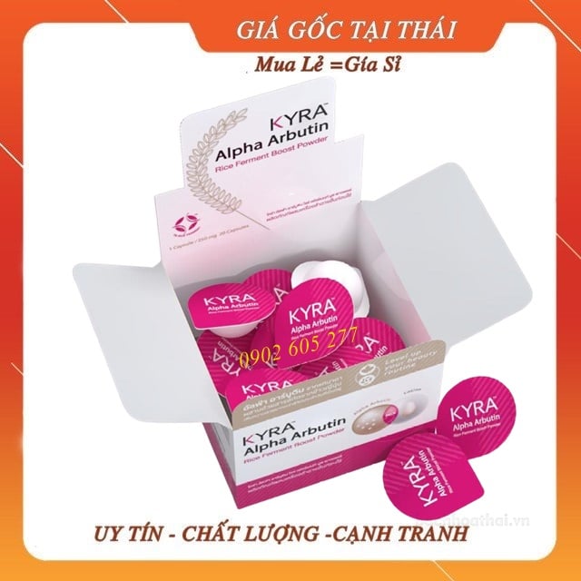 Viên Bột Kích Trắng Kyra Alpha Arbutin Viên kích trắng Thái Lan Viên Uống Kyra Alpha Arbutin