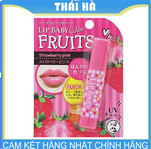 Son dưỡng môi rohto nhật bản lip baby color fruits peach pink