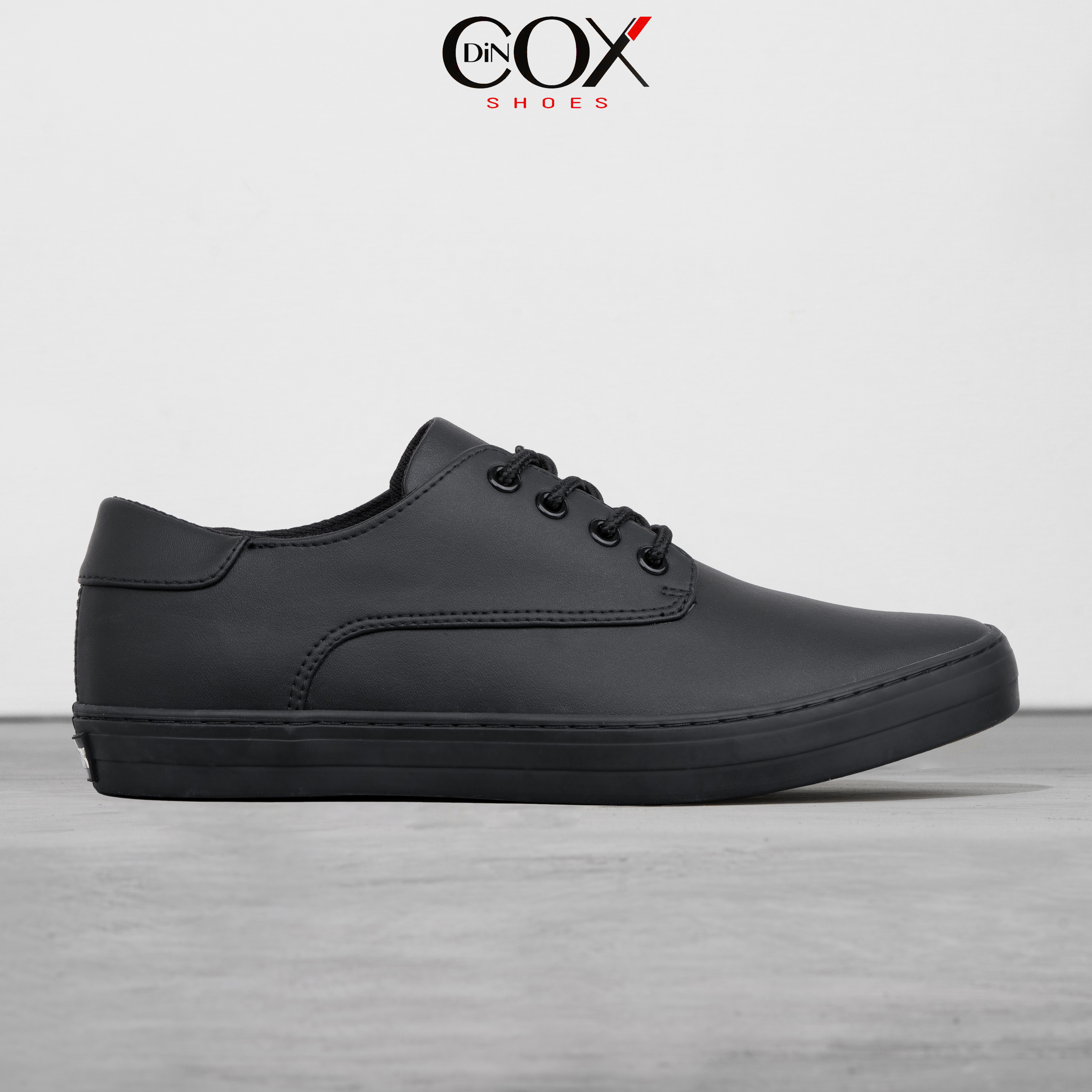 Giày sneaker da nam dincox e11 black sang trọng lịch thiệp