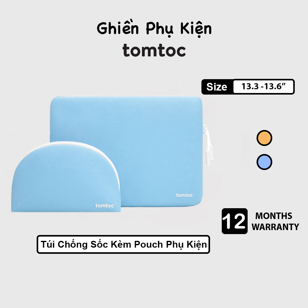 Túi chống sốc tomtoc usa corner armor kèm túi phụ kiện dành cho macbook air/pro m2/m1 2018-2022