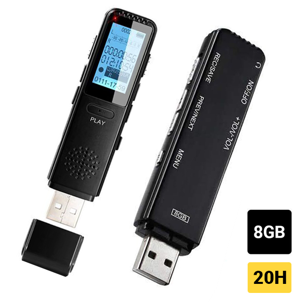 Usb ghi âm chuyên dụng cao cấp M9 - Ghi tần số 1536Kbps bộ nhớ 8GB máy ghi âm chuyên nghiệp mini