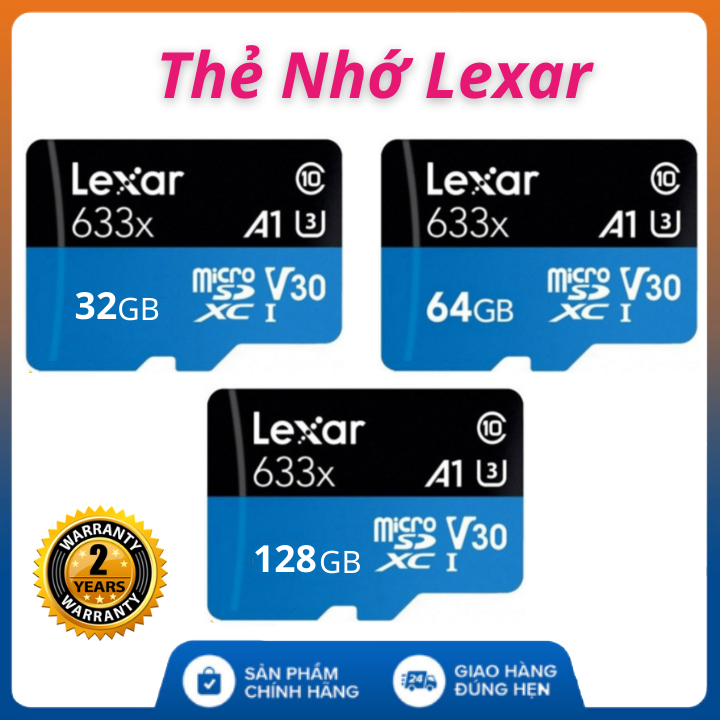 Thẻ nhớ microsdhc lexar 32gb/64gb/128gb 95mb/45mb/s