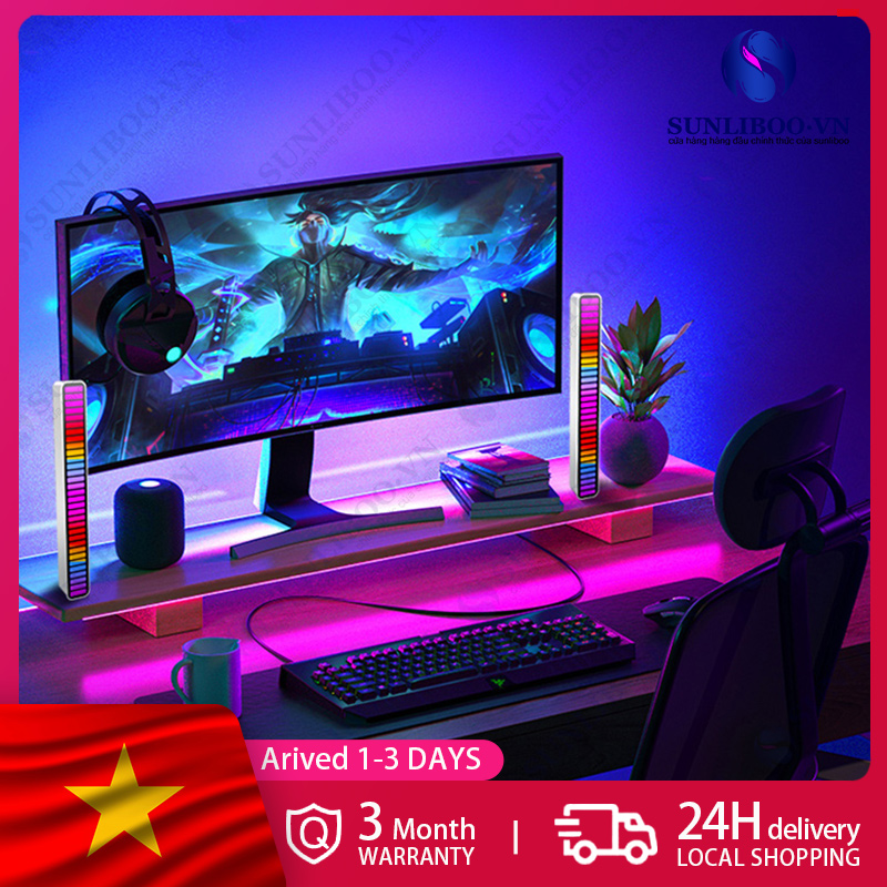 Đèn đón giao hưởng LED Đèn điều khiển âm thanh RGB Đèn bên trong Đèn xung quanh Máy tính để bàn Điều khiển âm thanh Âm nhạc Đèn nhịp điệu Đèn trang trí tiệc