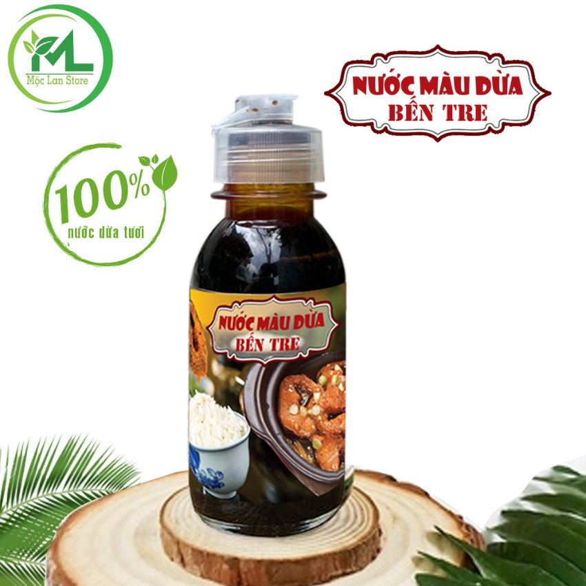 [KM] Nước màu Dừa nguyên chất  đặc sản Bến Tre chai 100ml dùng thử  kho thịt cá MộcLan Store