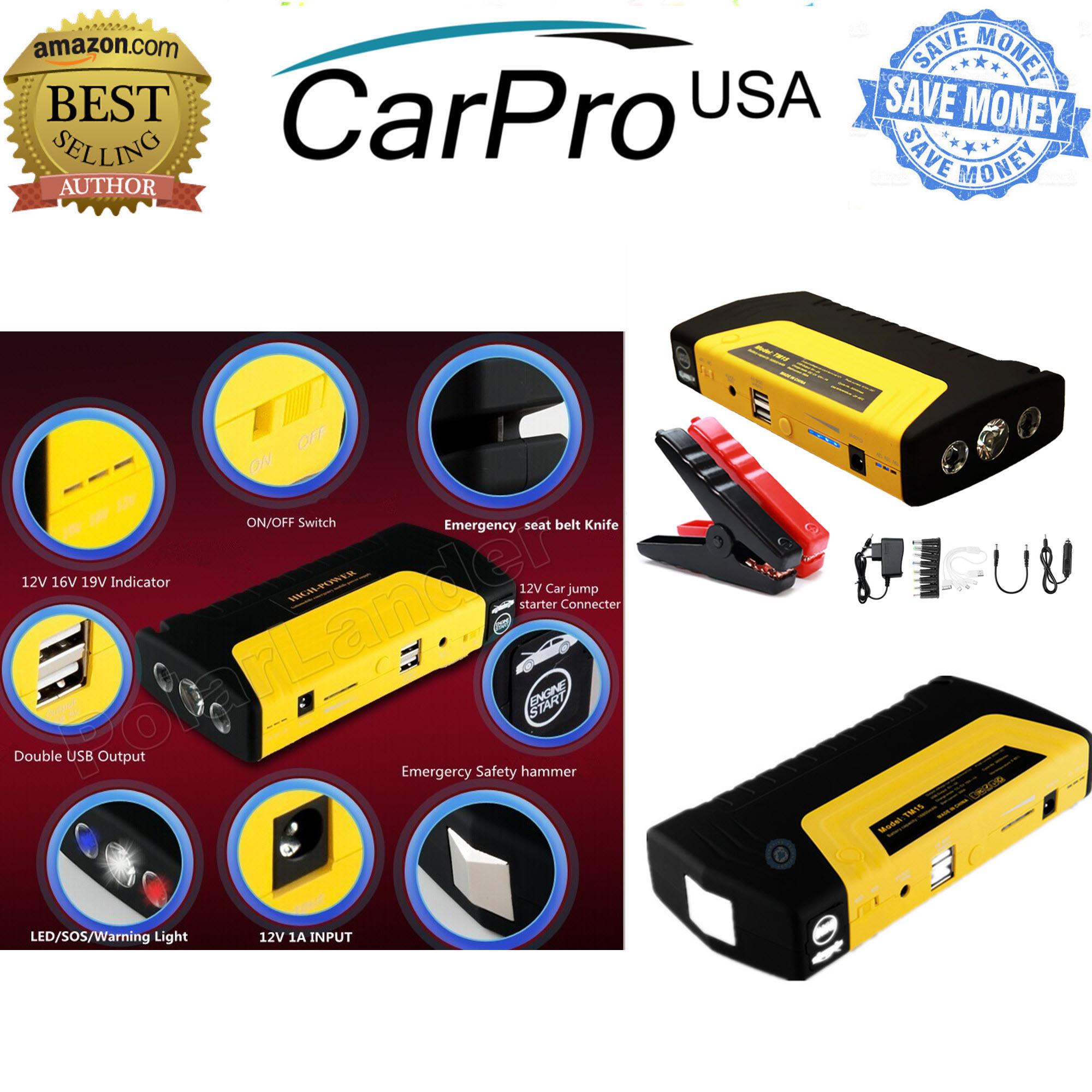 Kích bình oto kiêm sạc đa năng cho thiết bị di động - High Power 3.0, kích ắc quy ô tô kèm đèn pin + 2 cổng USB, đầu sạc đa năng cho điện thoại, laptop Cao cấp