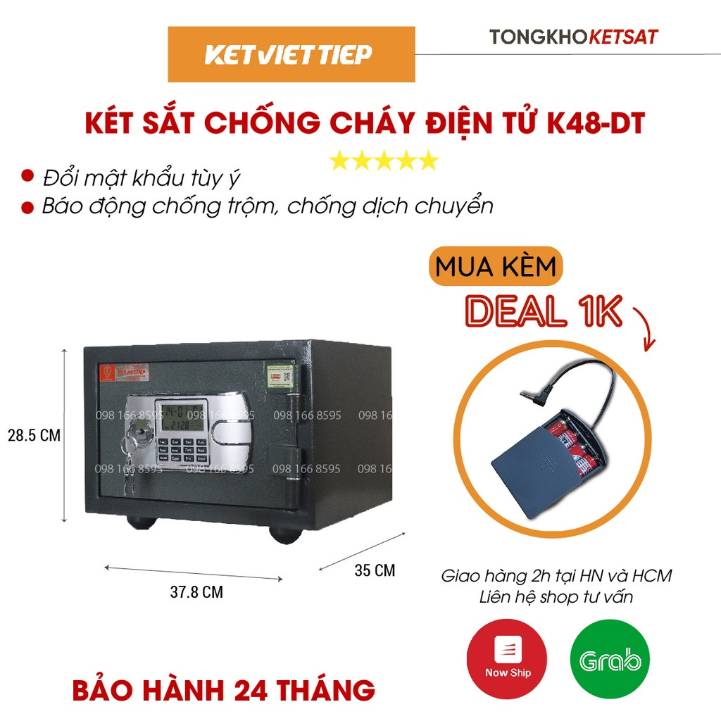 Két Sắt Mini Việt Tiệp Chống Cháy 🎁CHÍNH HÃNG🎁 K48-DT Cỡ Nhỏ Thép Dày Bảo Mật Cao