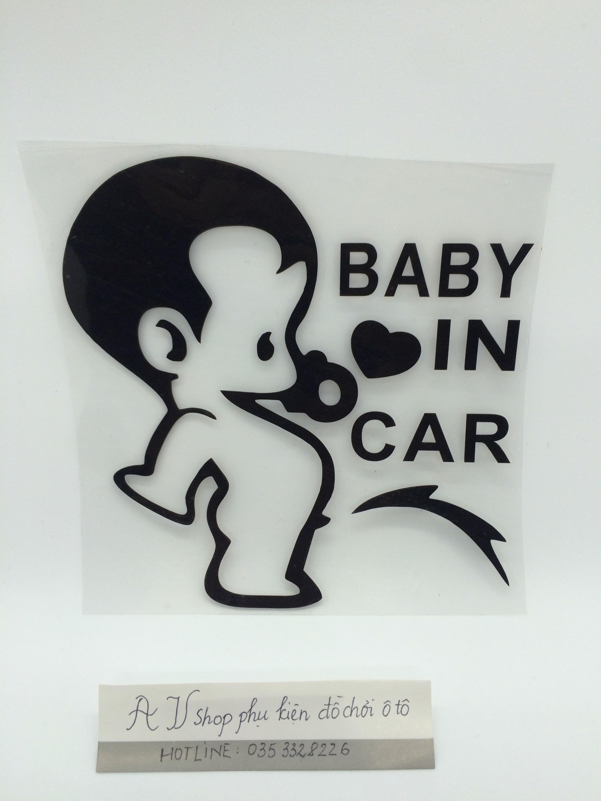 miếng dán BABY IN CAR màu Đen
