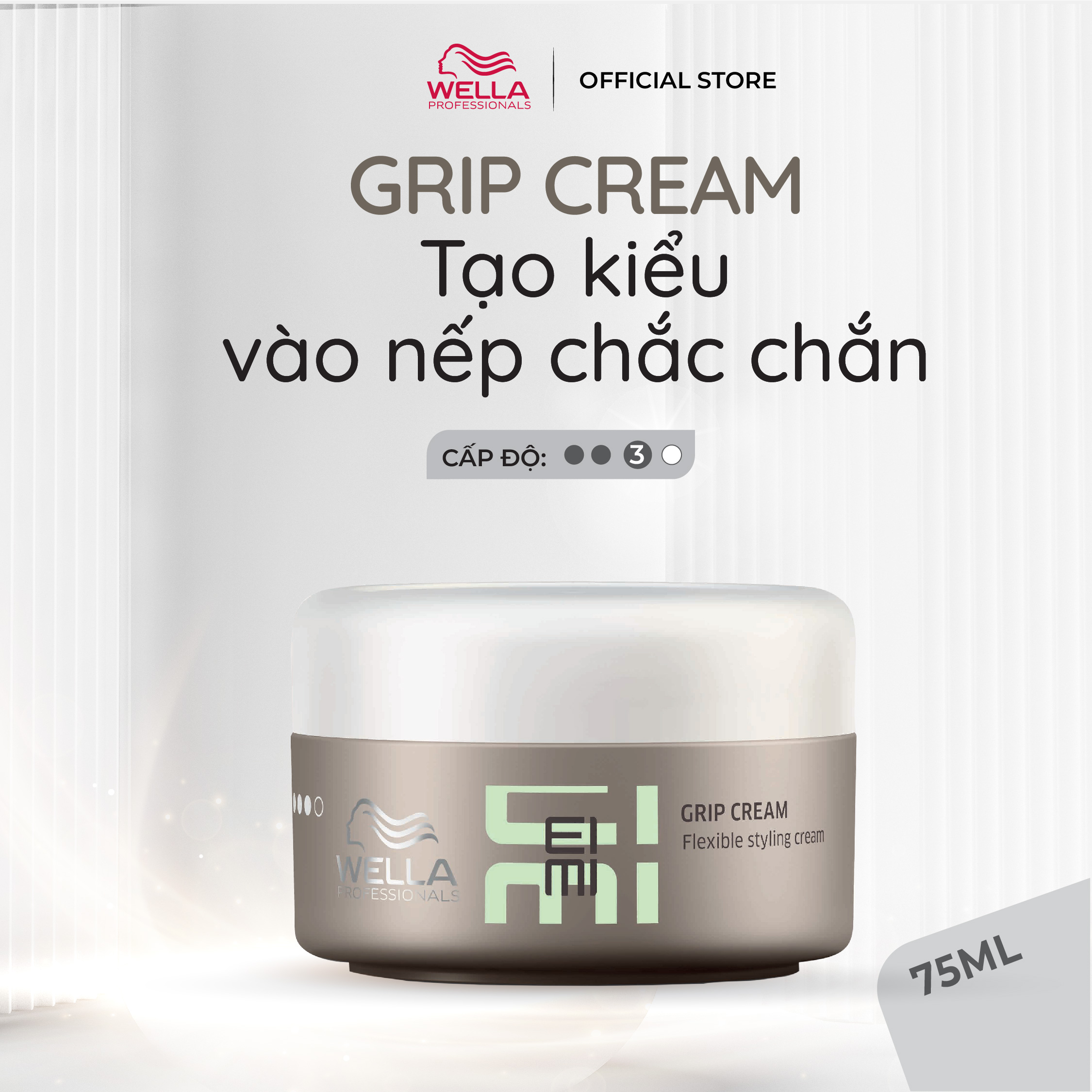 Kem Tạo Kiểu Linh Hoạt Wella EIMI Giữ Nếp Chắc Chắn Grip Cream Hair Styling 75ml