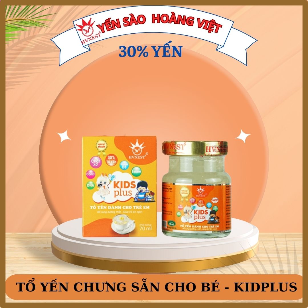 Yến sào cho bé – yến sào Hoàng Việt kid 30%, xuất xứ nước yến sào Khánh Hòa, là yến hũ chưng sẵn 70ml bổ sung dinh dưỡng cho trẻ em biếng ăn , chậm tăng cân, thấp còi