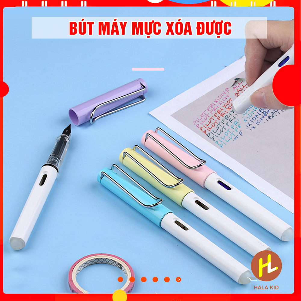Bút máy xóa được Kèm 1 ống mực tiện lợi cho bé- Nhiều mẫu ( Thân trắng)