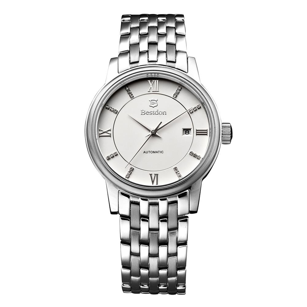 Đồng hồ cơ Automatic nam dây thép không gỉ Bestdon BD7102G (Bạc)