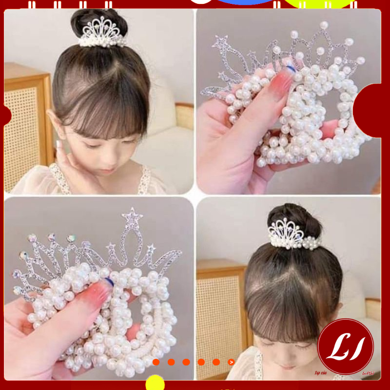 Chun buộc tóc vương miện siêu đẹp cho bé- labi