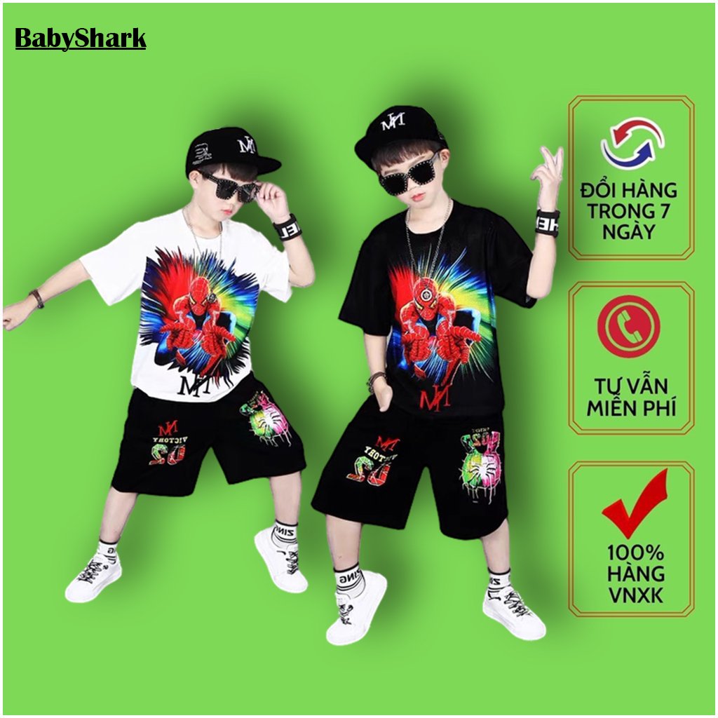 [HCM]Bộ Quần Áo Bé Trai mùa hè (76-77) - Thời trang trẻ em Babyshark - nguyên Set đồ Bé Trai cá tính 3C