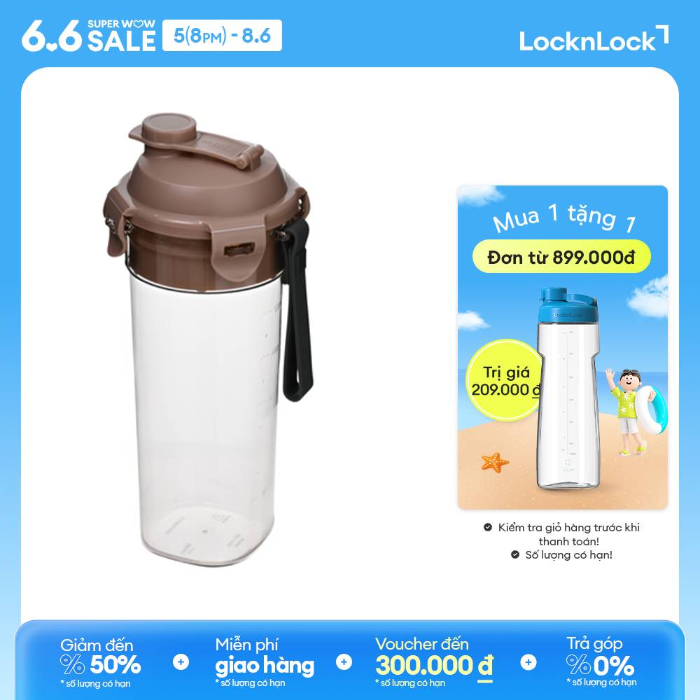 Bình nước LocknLock ABF931MBLU nhựa tritan dung tích 480ml - Màu xanh dương