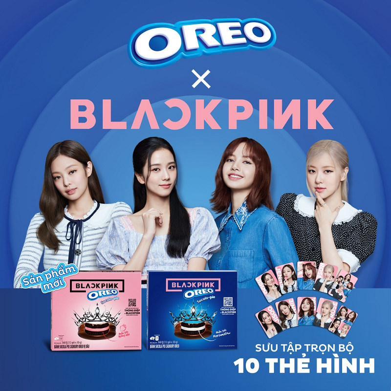 Bánh quy Socola Oreo vị Vani phiên bản giới hạn tặng thẻ Blackpink ngẫu