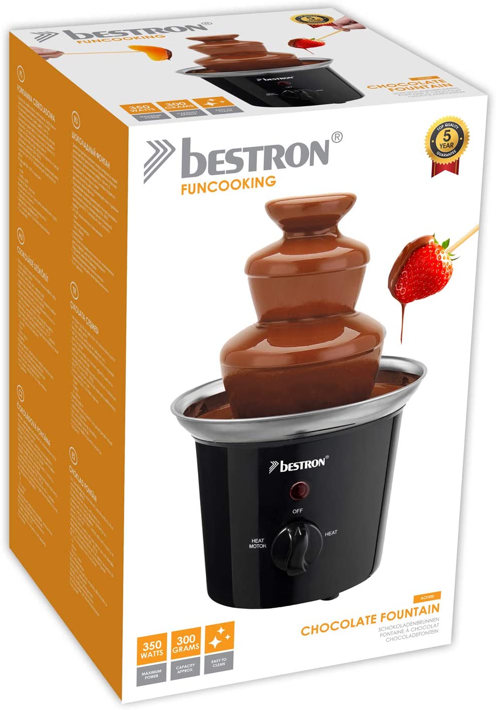 THÁP PHUN SOCOLA 3 TẦNG BẰNG THÉP KHÔNG GỈ - BESTRON Schokobrunnen.