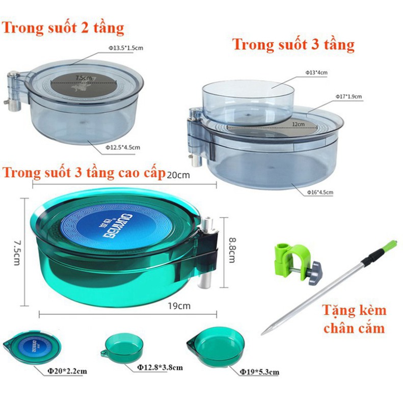 Khay đựng mồi câu đài câu đơn tặng đầy đủ phụ kiện đồ câu chương văn