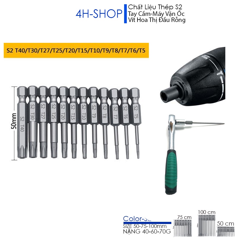 Bộ đầu mũi vít hoa thi - Sản phẩm cần thiết trong việc sửa chữa thiết bị trong mỗi gia đình.