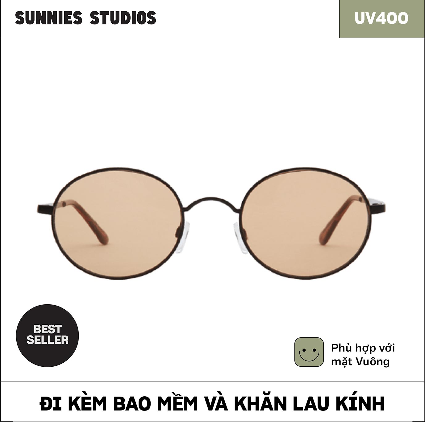 Kính mát Sunnies Studios Gọng Tròn Rupert In Espresso
