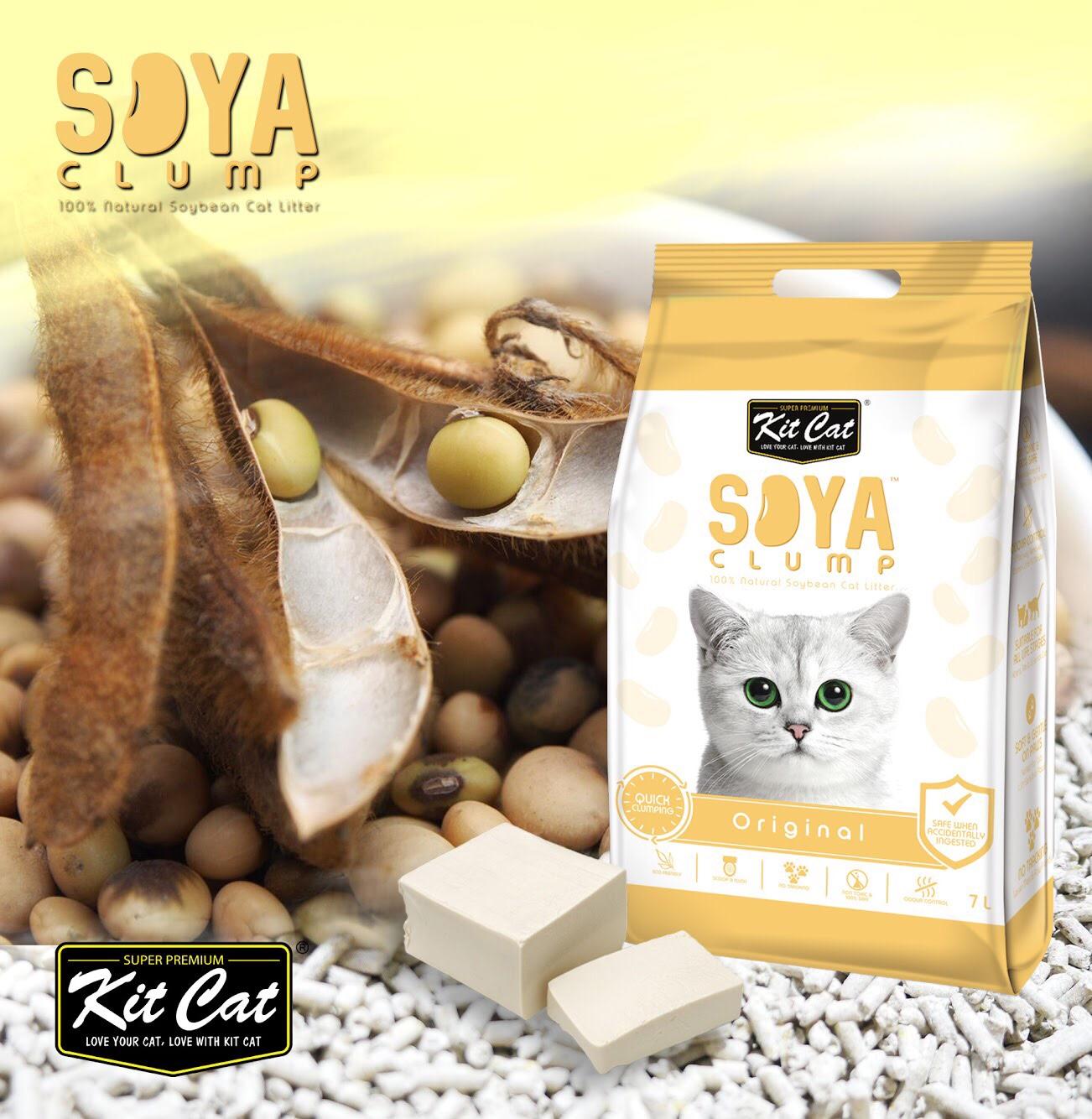 Cát đậu nành cho mèo hương đậu nành - Kitcat soya original clump