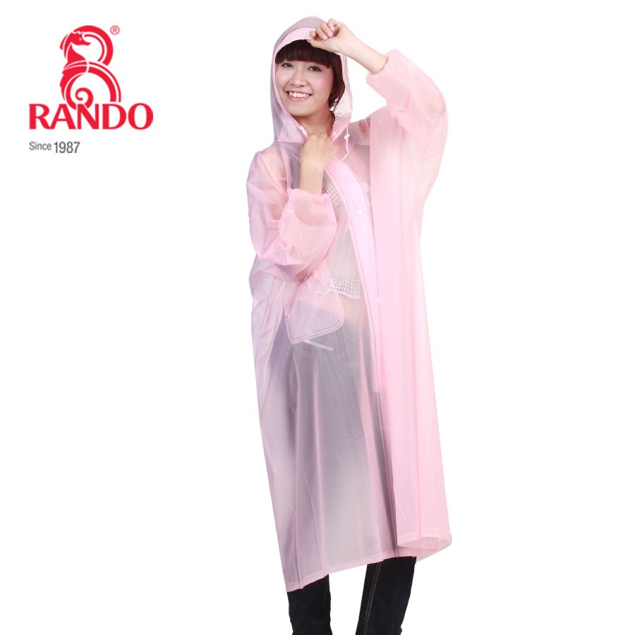 Áo mưa rando poncho dây kéo trong màu