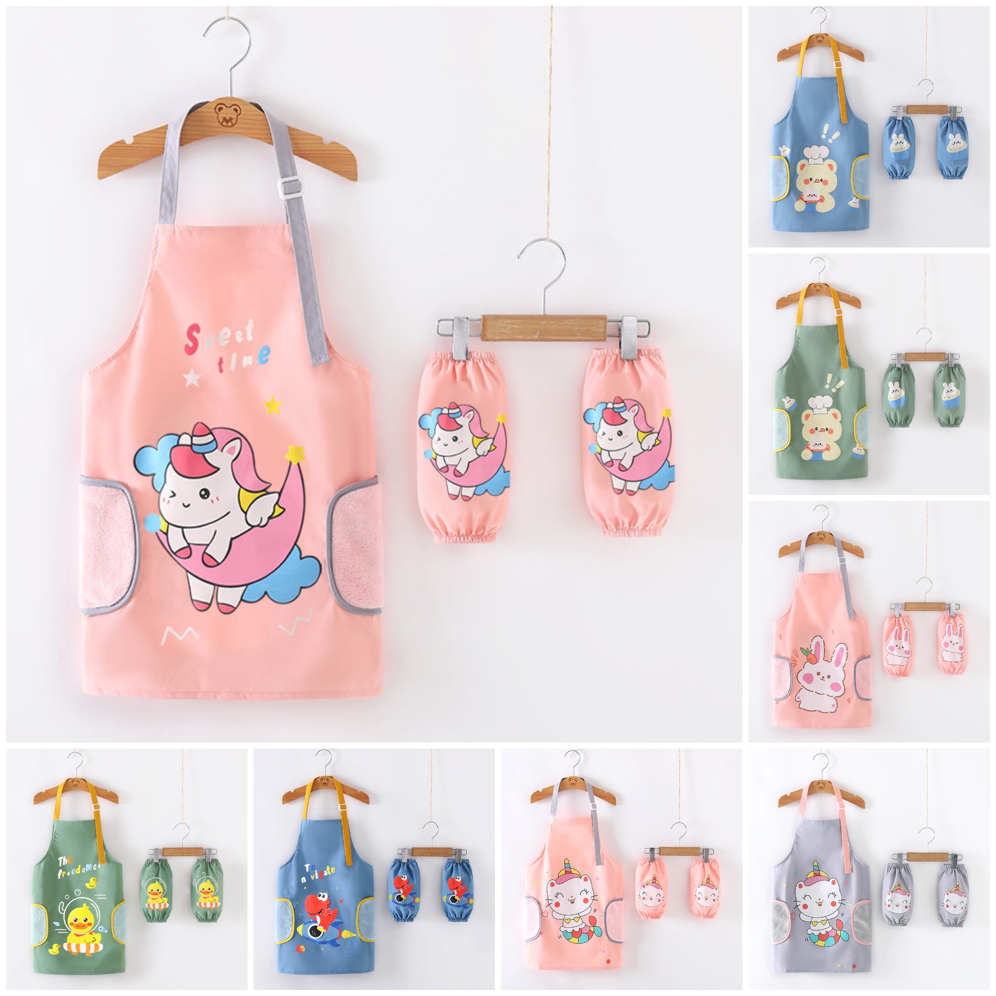 Tạp dề trẻ em chống thấm khi vẽ tranh, làm bếp cho bé 3-12 tuổi
