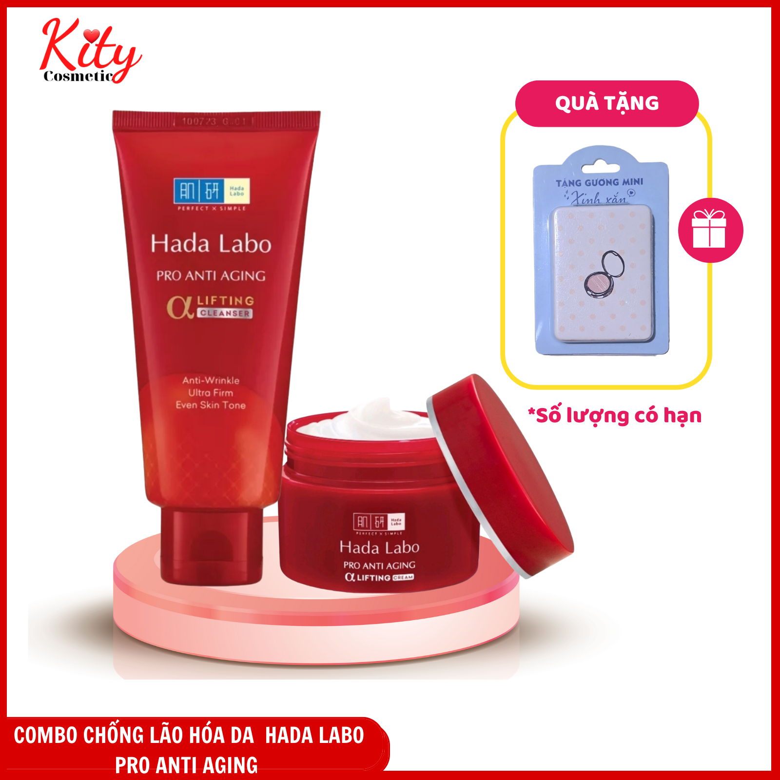 Combo ngăn ngừa lão hoá sữa rửa mặt hada labo pro anti aging dưỡng chuyên biệt chống lão hóa 80g & kem dưỡng chống lão hóa hada labo pro anti-aging 50g