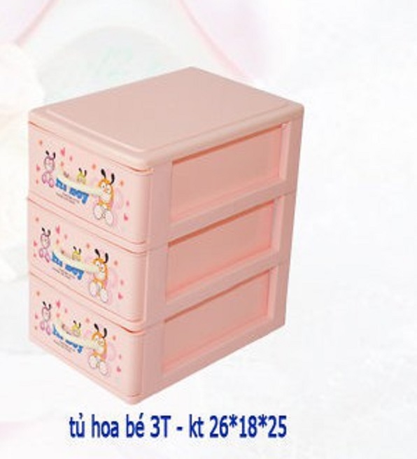 Tủ 3 tầng việt nhật mini hoa v3623