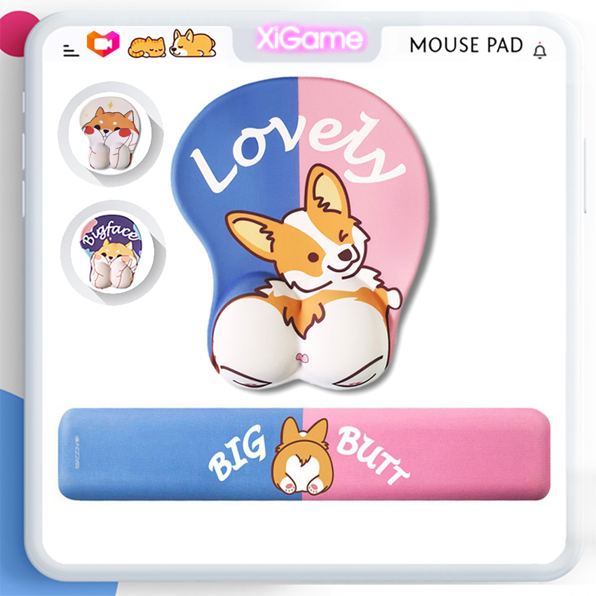 Miếng lót chuột hoạt hình dễ thương KOJMAC Kute 3D có đệm Silicone ... XiGame