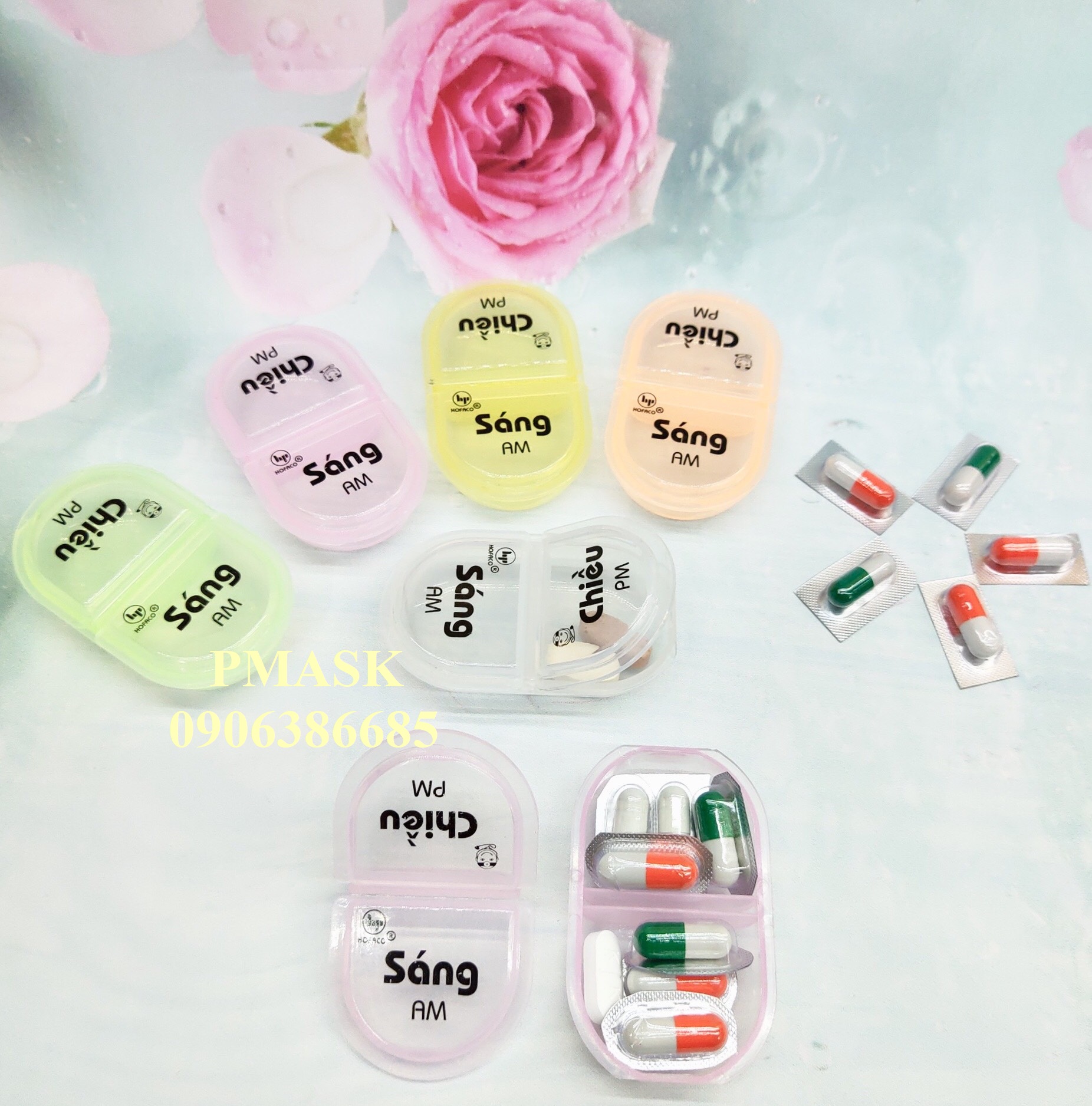 Hộp chia thuốc 2 ngăn Hofaco An Toàn - Tiện lợi