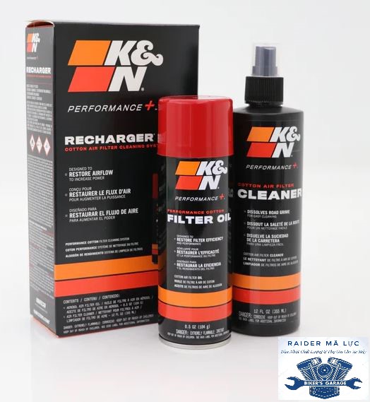 Bộ vệ sinh và dầu lọc gió động cơ K&N dạng xịt mẫu mới nhập khẩu USA