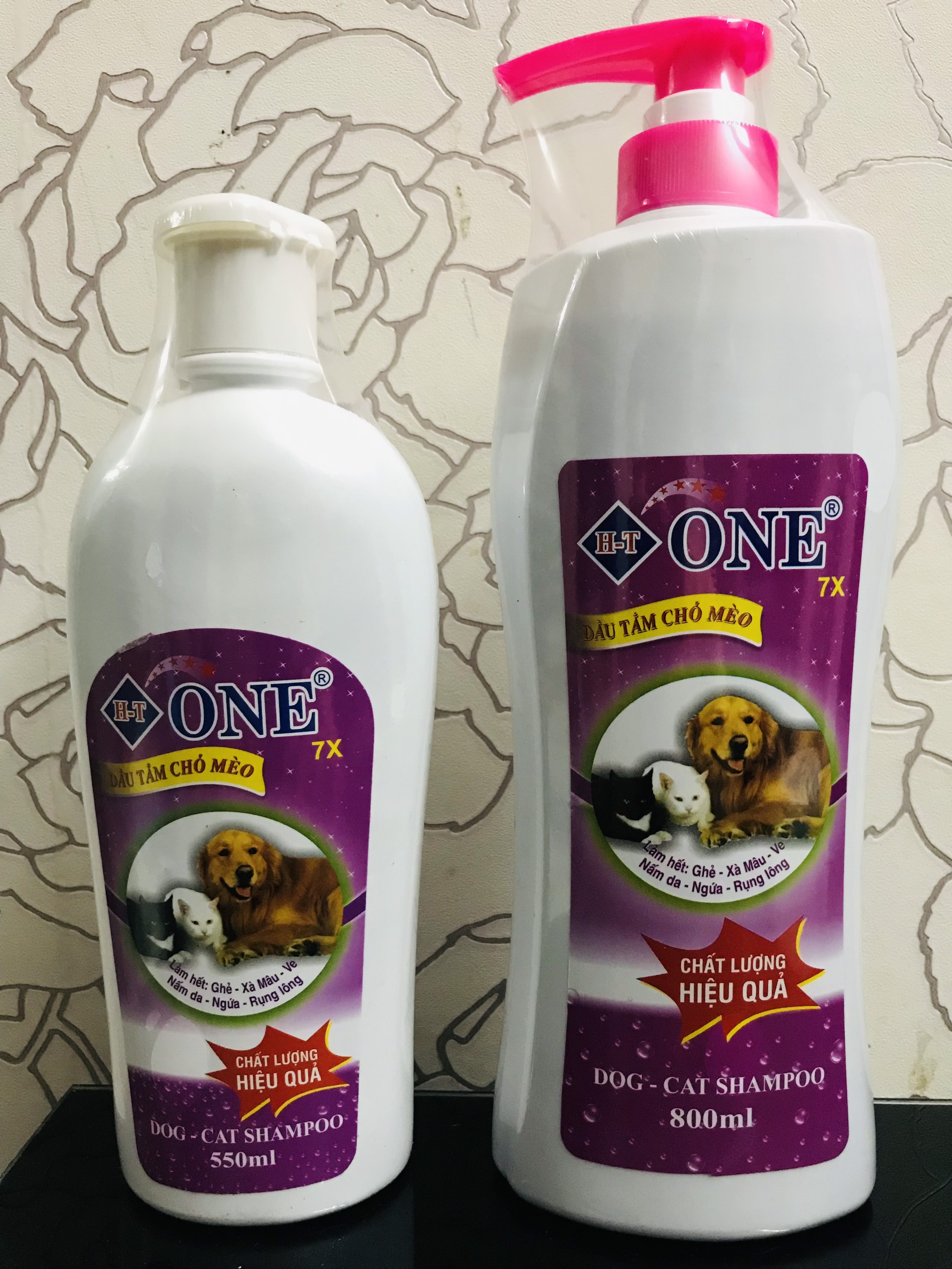 Dầu tắm chó mèo ONE 7x làm hết ghẻ, xà mâu, ve, nấm da, ngứa, rụng lông