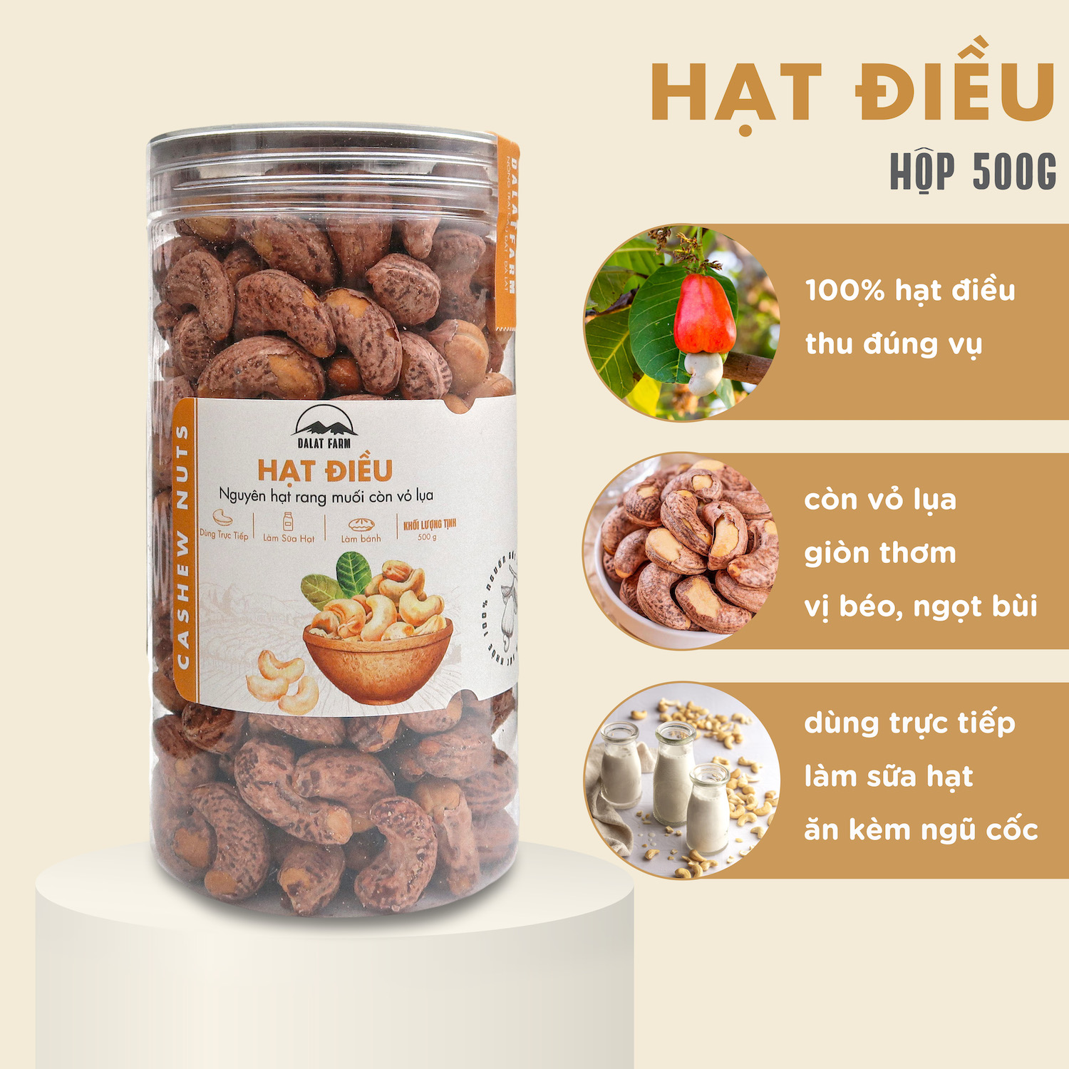 Hạt Điều DalatFarm - Hộp 500g
